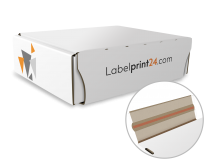 Folding carton with adhesive strips