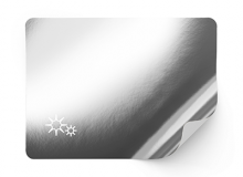 Metallised labels unprinted