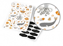 Stickerbögen mit verschiedenen Motiven