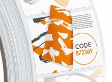 Multi layer labels - 3 printed pages - with number und prize draw codes