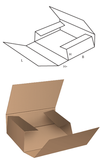Cardboard packing wallet - FEFCO 0401