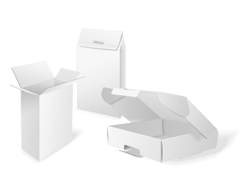 białe składane pudełka