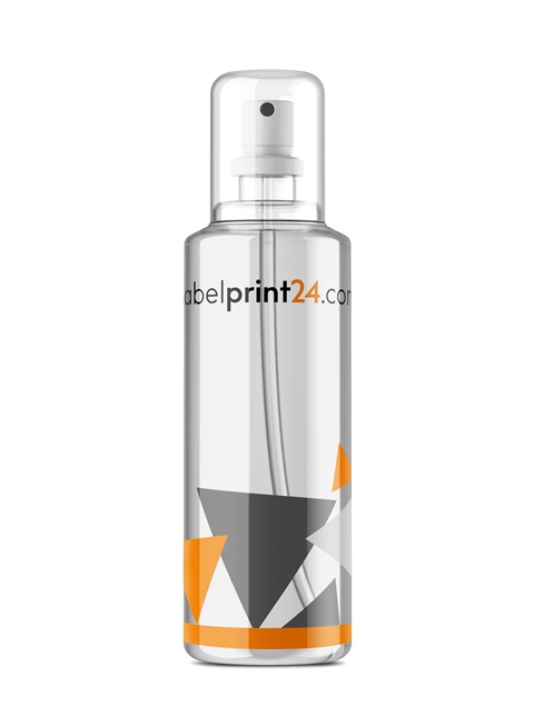Kosmetik Sprayflasche mit transparentem Etikett