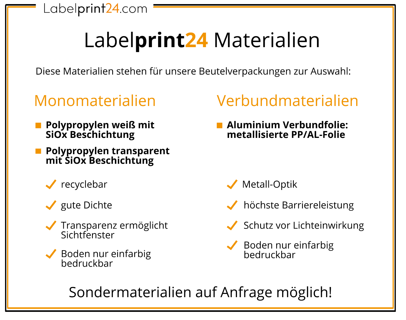 Labelprint24 Materialien